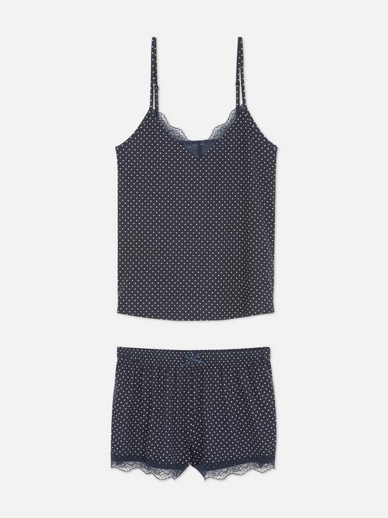 Lace Trim Shorty Pyjama Set