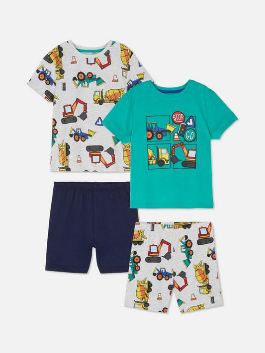 2pk Diggers and Trucks Pyjama Set