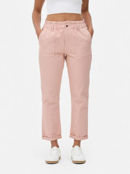 Paperbag Waist Cotton Trousers