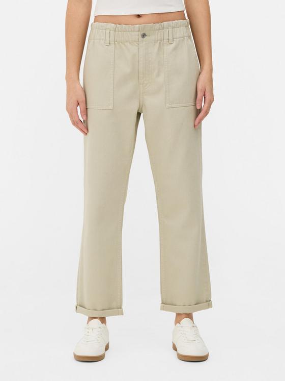 Paperbag Waist Cotton Trousers