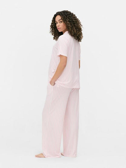 Maternity Striped Nightshirt and Trousers Set