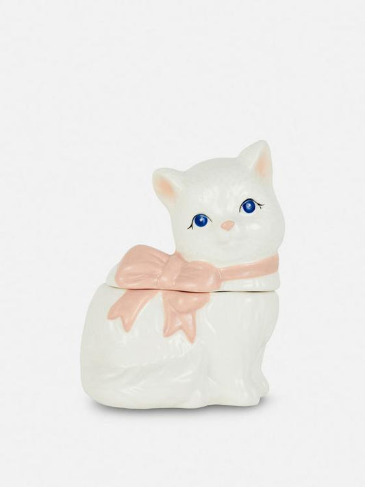 Candle In Ceramic Cat Container