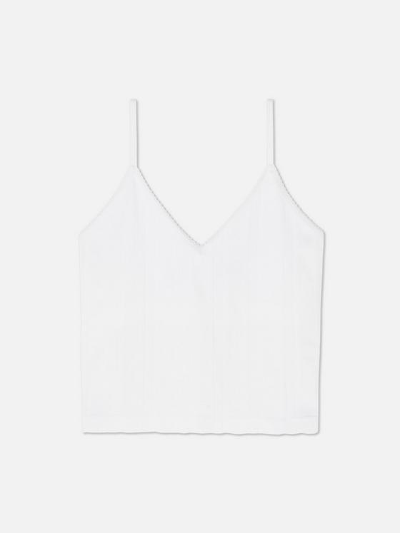 Pointelle Cropped V-Neck Pyjama Cami