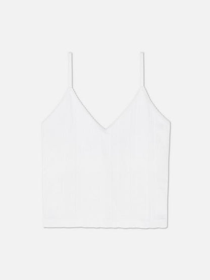 Pointelle Cropped V-Neck Pyjama Cami
