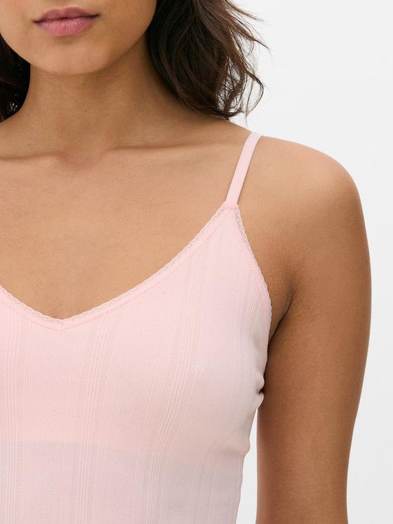 Pointelle Cropped V-Neck Pyjama Cami