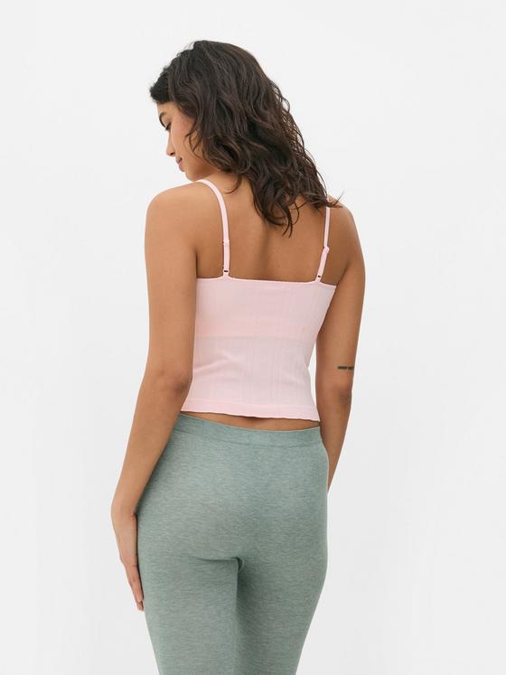 Pointelle Cropped V-Neck Pyjama Cami