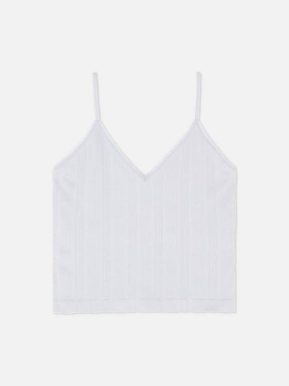 Pointelle Cropped V-Neck Pyjama Cami