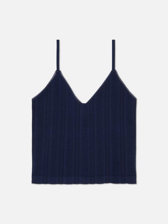 Pointelle Cropped V-Neck Pyjama Cami