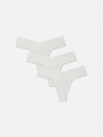 3pk Lace Thongs