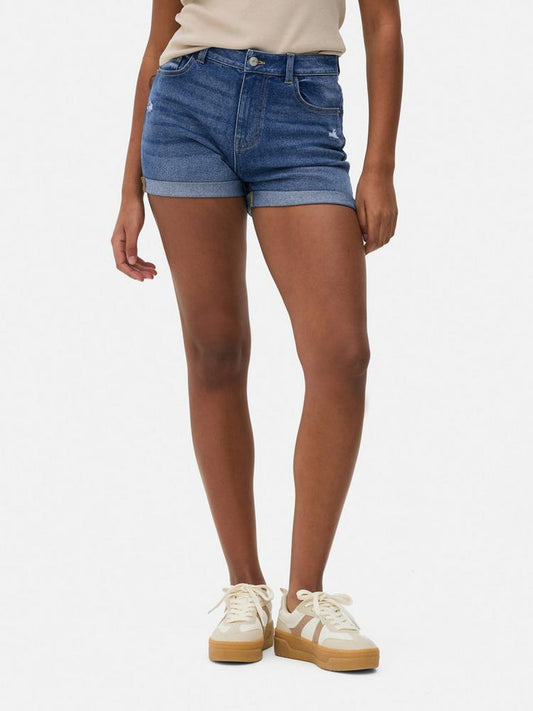 Denim Turn Up Shorts
