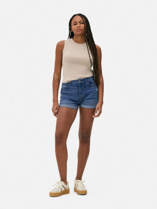 Denim Turn Up Shorts