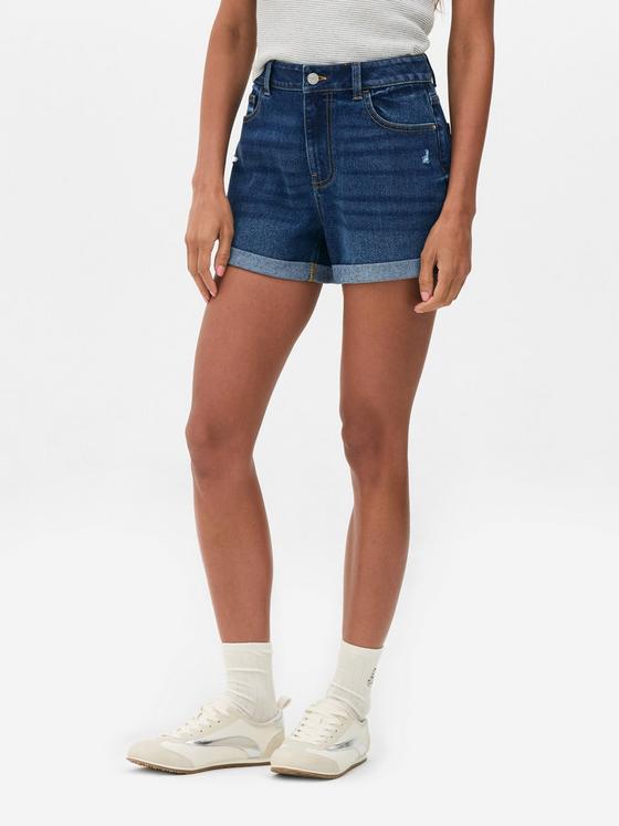 Denim Turn Up Shorts