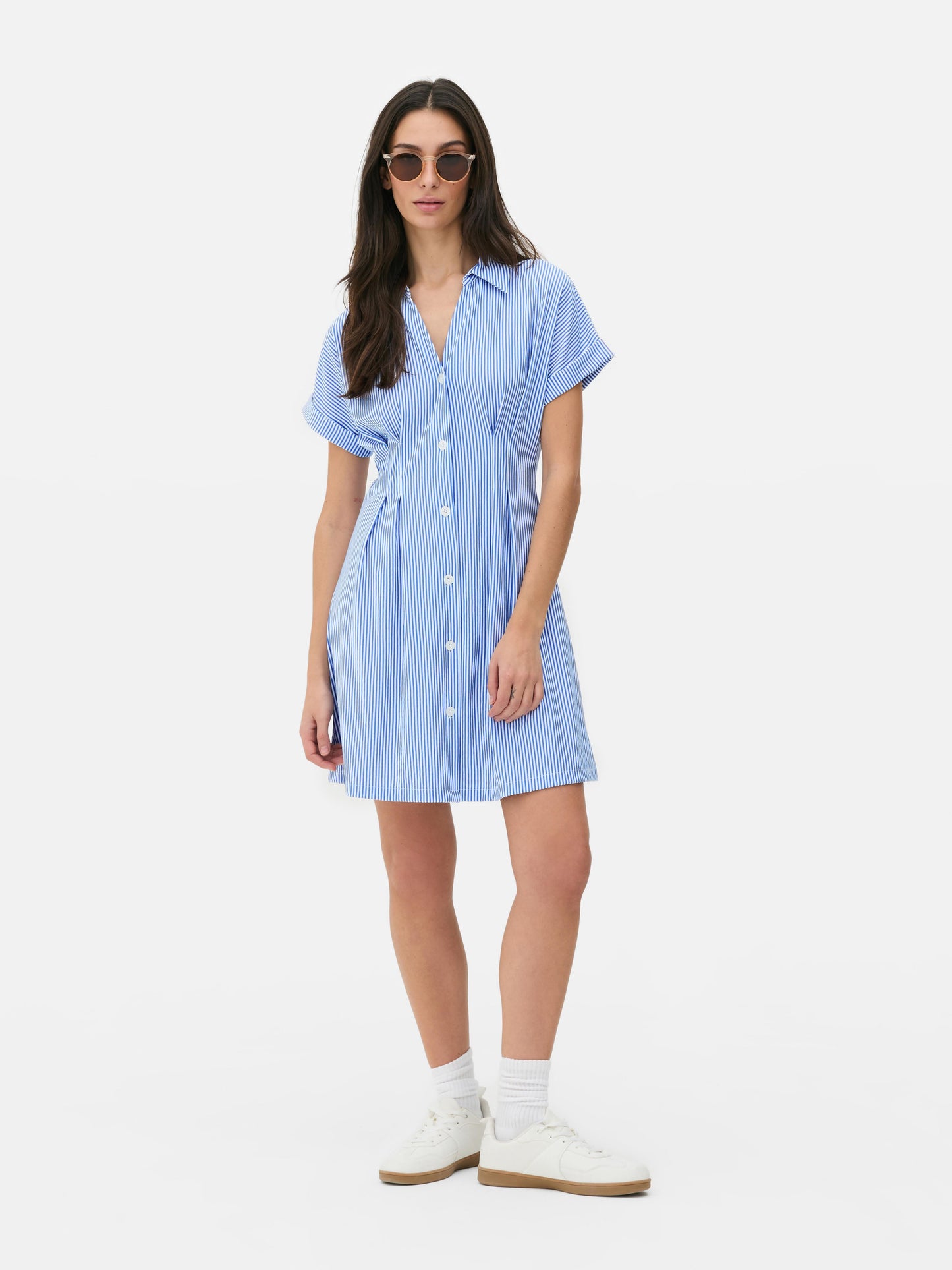 Striped Mini Shirt Dress