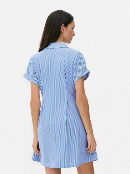Striped Mini Shirt Dress