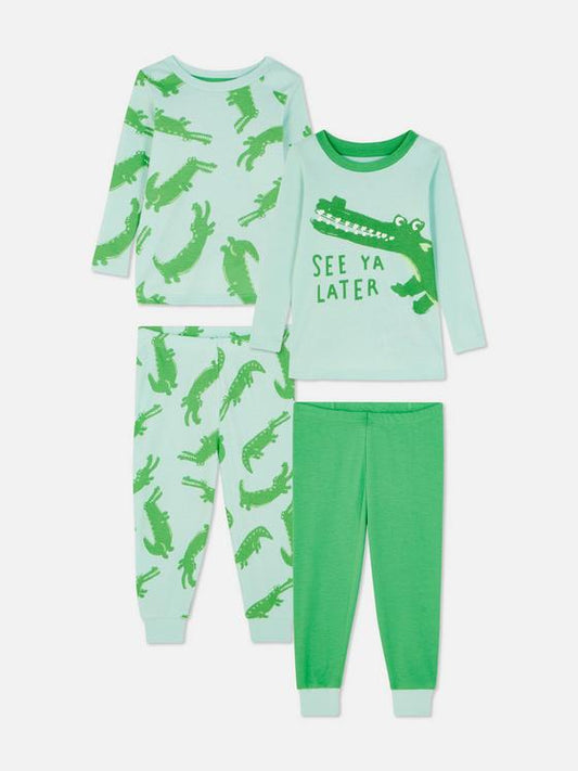 2pk Crocodile Long Pyjamas