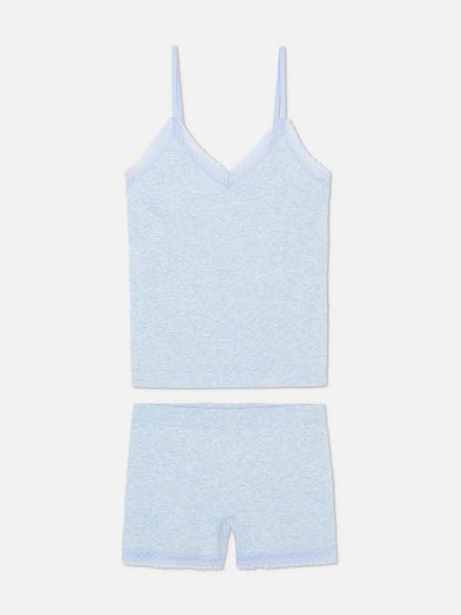 Lace Trim Cami and Shorts Pyjamas