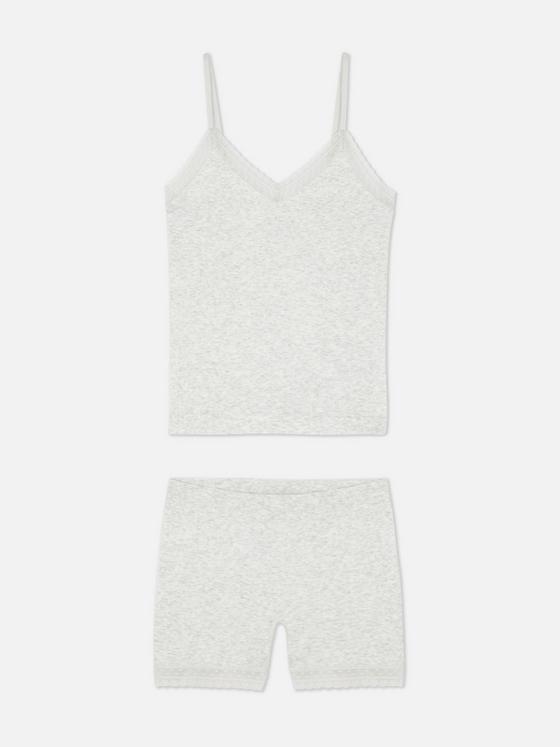 Lace Trim Cami and Shorts Pyjamas