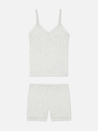 Lace Trim Cami and Shorts Pyjamas