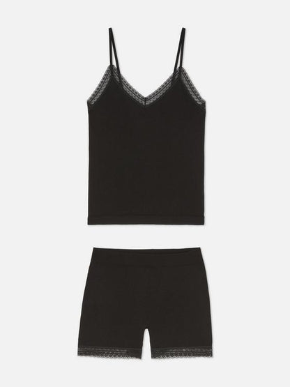 Lace Trim Cami and Shorts Pyjamas