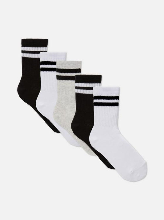 5pk Striped Ankle Socks