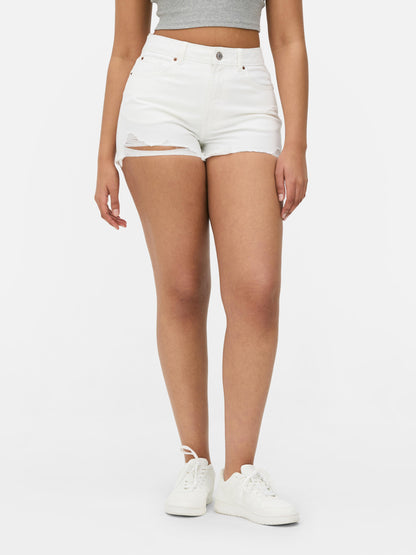 Ripped Denim Shorts