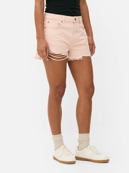 Ripped Denim Shorts