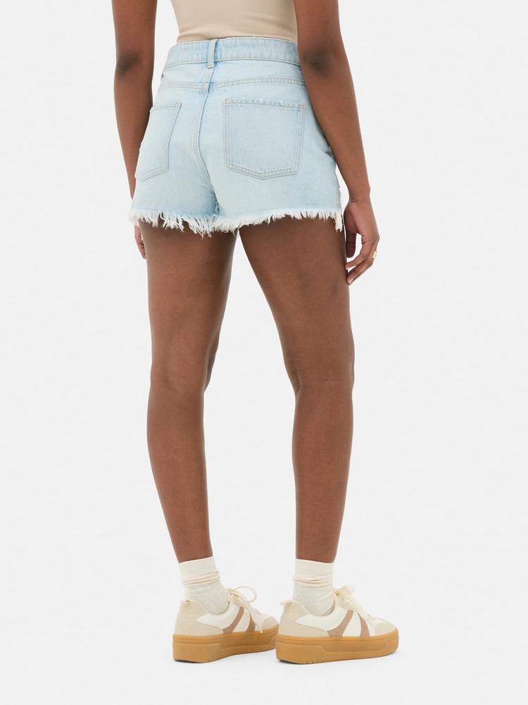 Ripped Denim Shorts