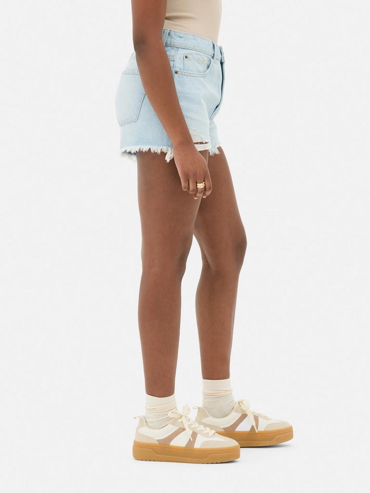 Ripped Denim Shorts