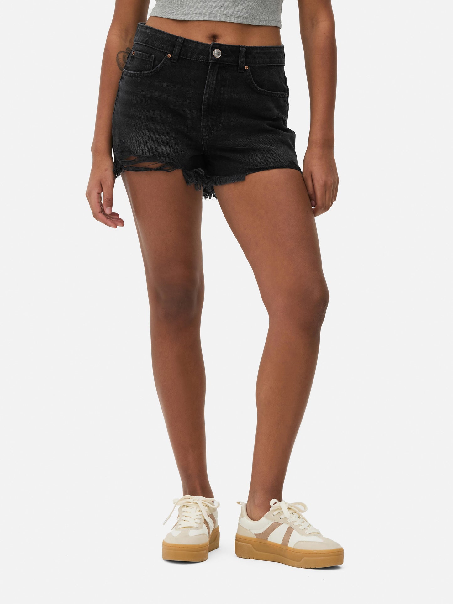 Ripped Denim Shorts