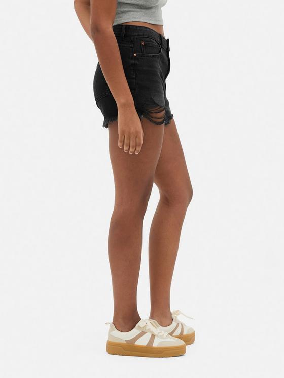 Ripped Denim Shorts