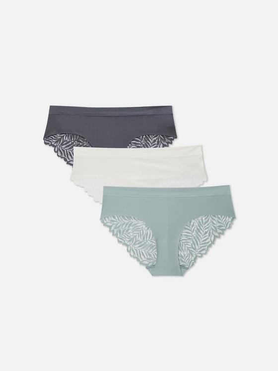3pk Lace back Brazilian Thongs