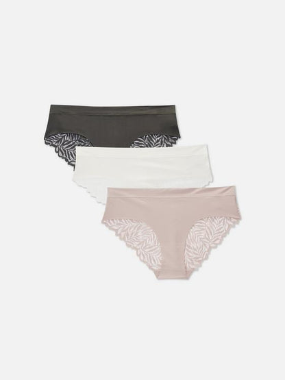3pk Lace back Brazilian Thongs