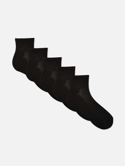 5pk Ribbed Ankle Socks