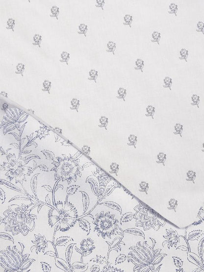 Reversible Block Floral Double Duvet Cover Set
