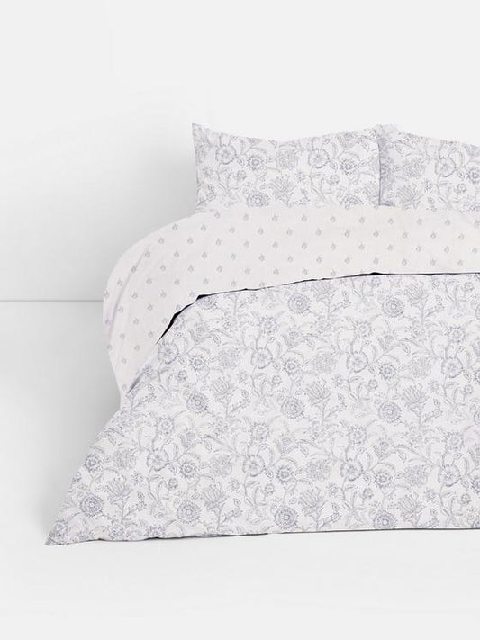 Reversible Block Floral King Duvet Cover Set