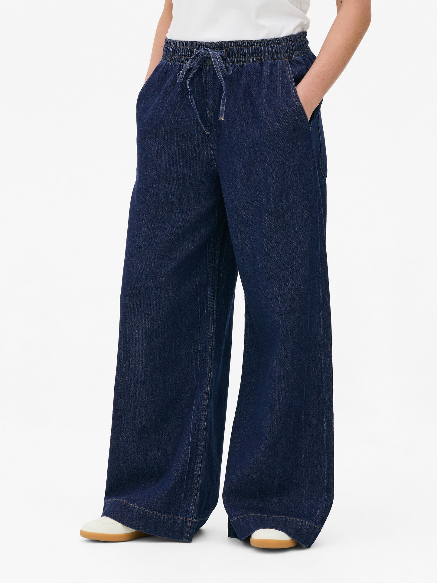 The Edit Drawstring Wide Leg Jeans