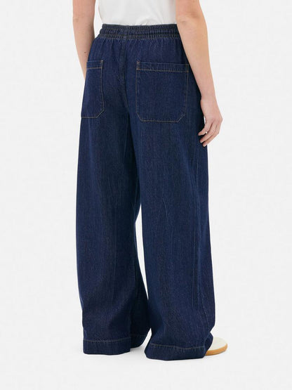 The Edit Drawstring Wide Leg Jeans