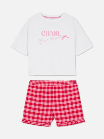 Bow short sleeved top and shorts set