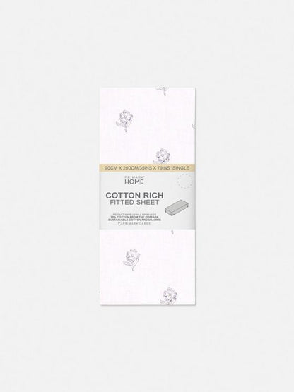 Single Block Floral Fitted Sheet