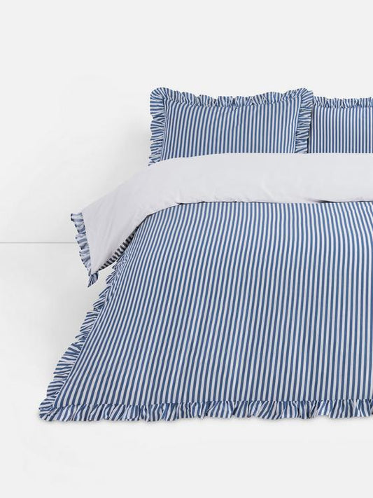 Striped Frill Super King Duvet Cover Set