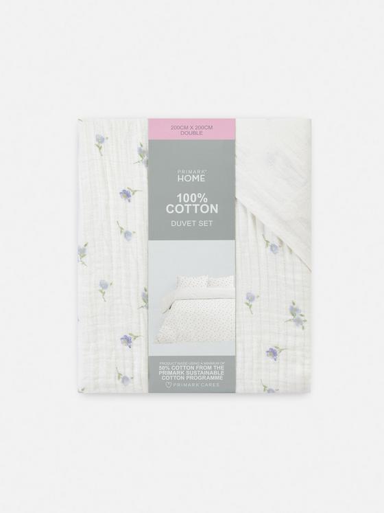 Textured Floral Duvet Cover Set