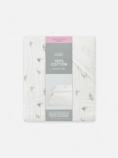 Textured Floral Duvet Cover Set