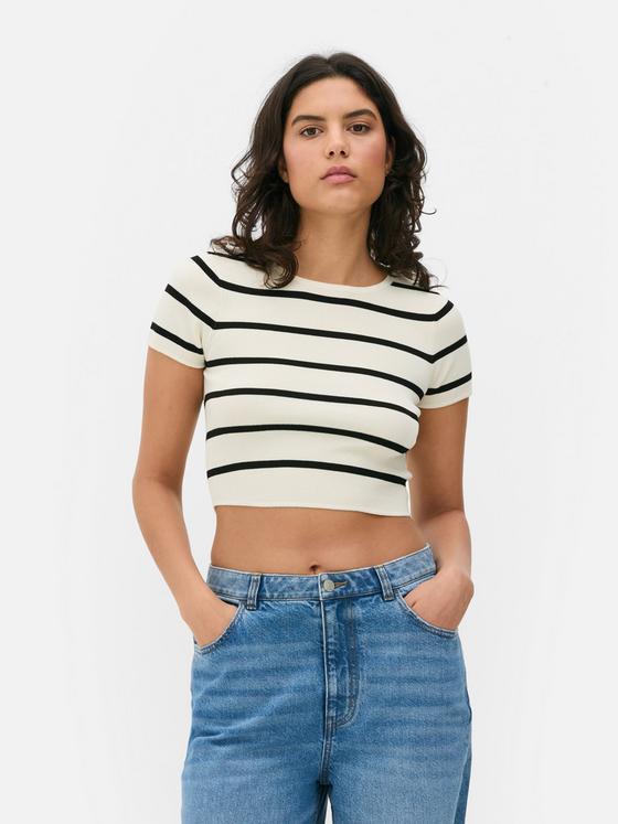 Striped Cropped T-Shirt
