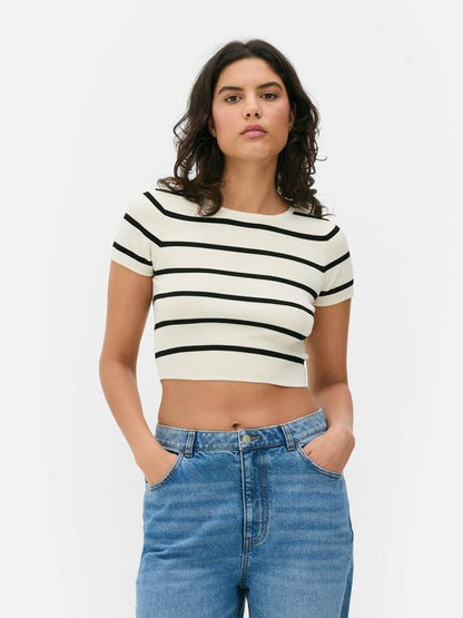Striped Cropped T-Shirt