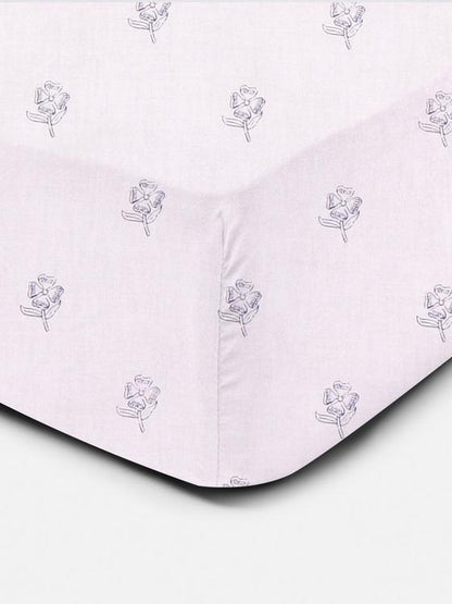Double Block Floral Fitted Sheet