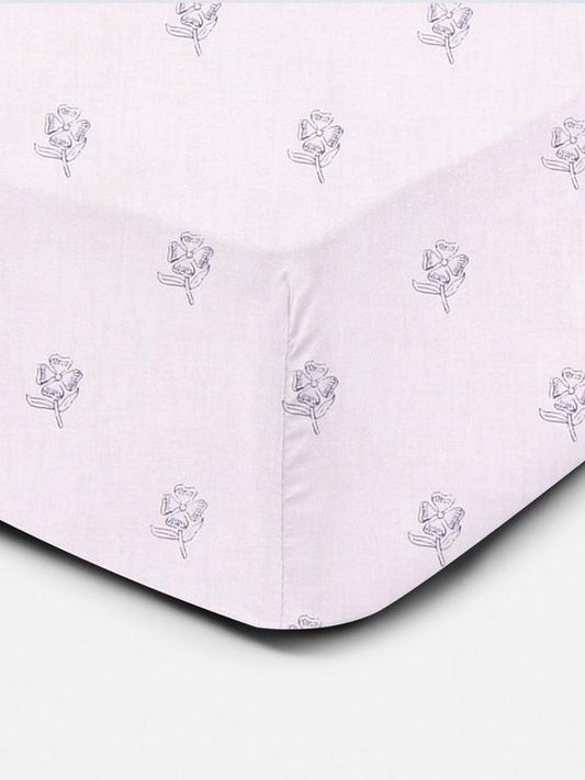 Double Block Floral Fitted Sheet
