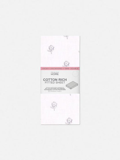 Double Block Floral Fitted Sheet