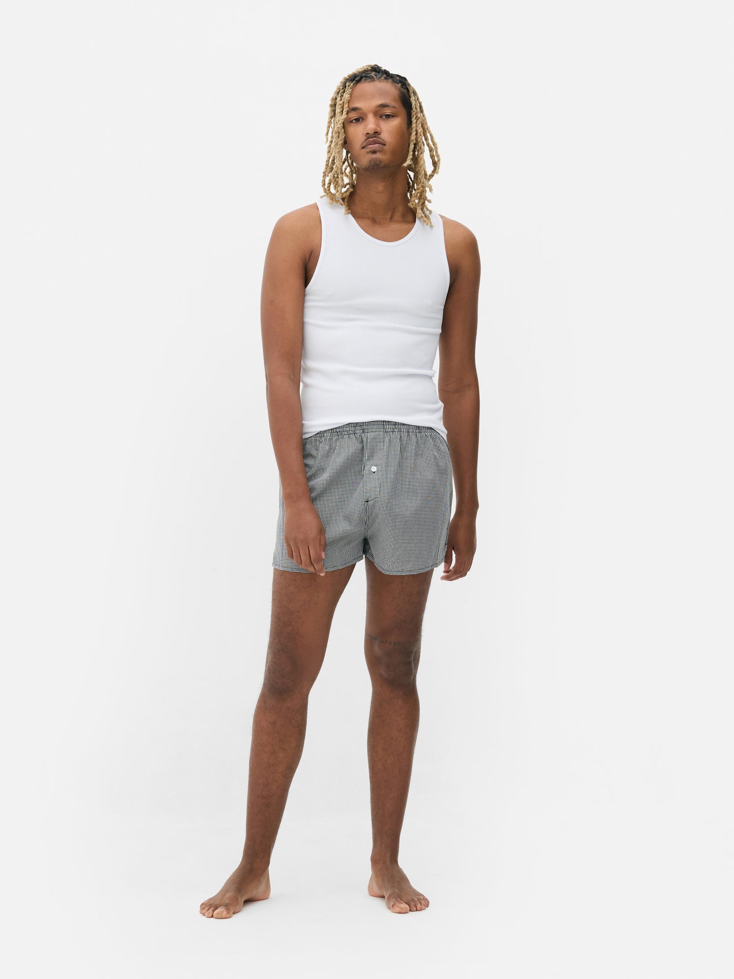 6pk Woven Check Boxers