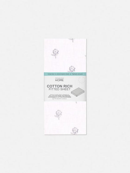 King Block Floral Fitted Sheet