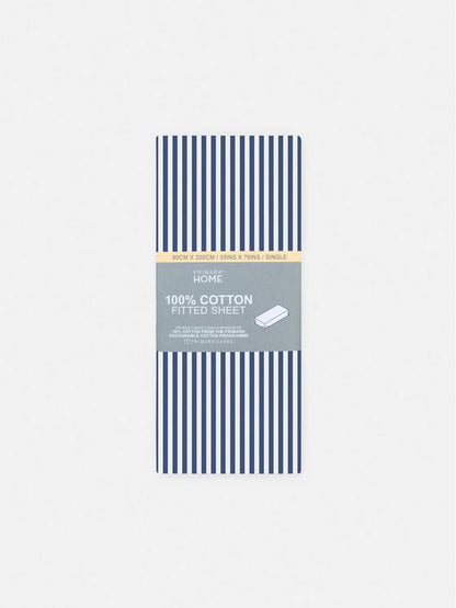 Single Striped Fitted Sheet